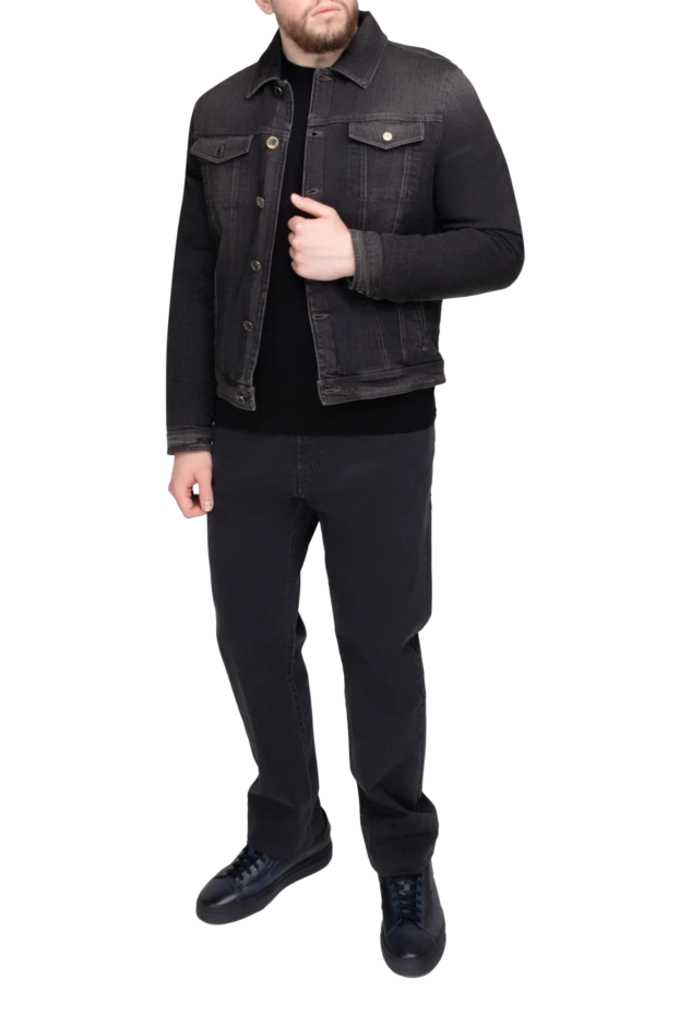 Moorer man black cotton and polyamide denim jacket for men buy with prices and photos 169503 - photo 2