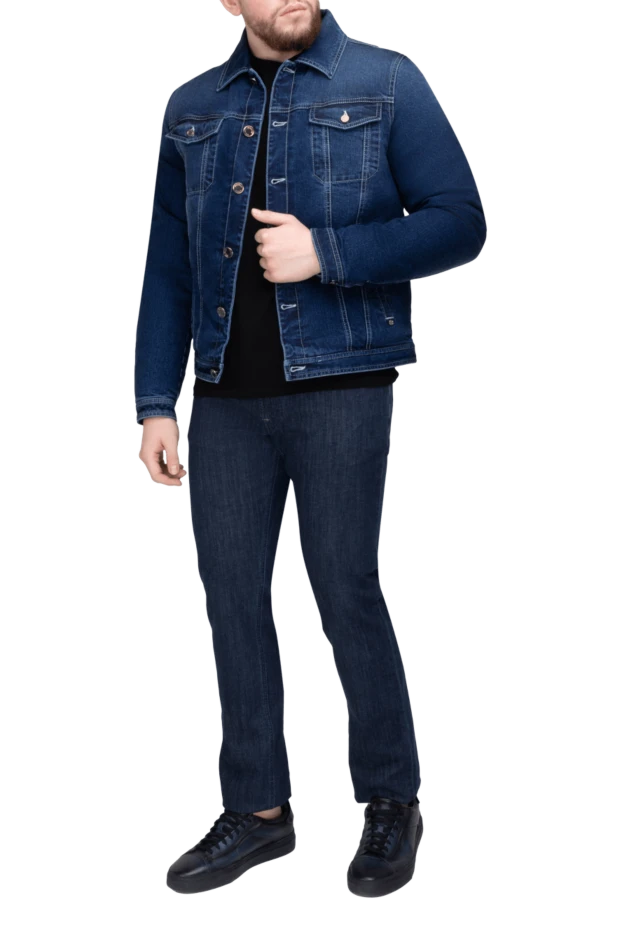 Moorer man cotton and polyamide denim jacket blue for men buy with prices and photos 169504 - photo 2