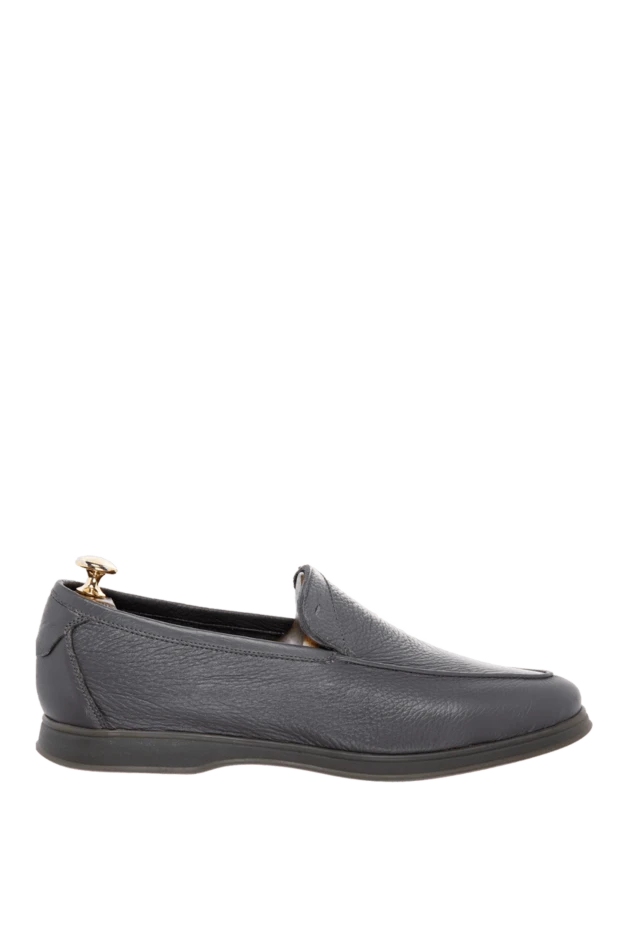 Andrea Ventura gray leather loafers for men 169518 - photo 1