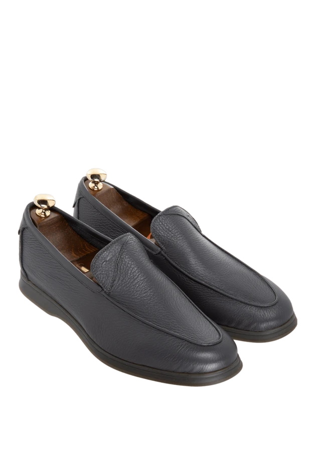 Andrea Ventura man gray leather loafers for men 169518 - photo 3