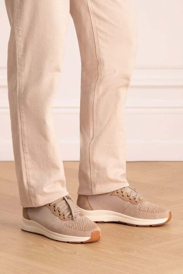 Andrea Ventura мужские кроссовки из текстиля замши бежевые мужские купить с ценами и фото 169531 - фото 2