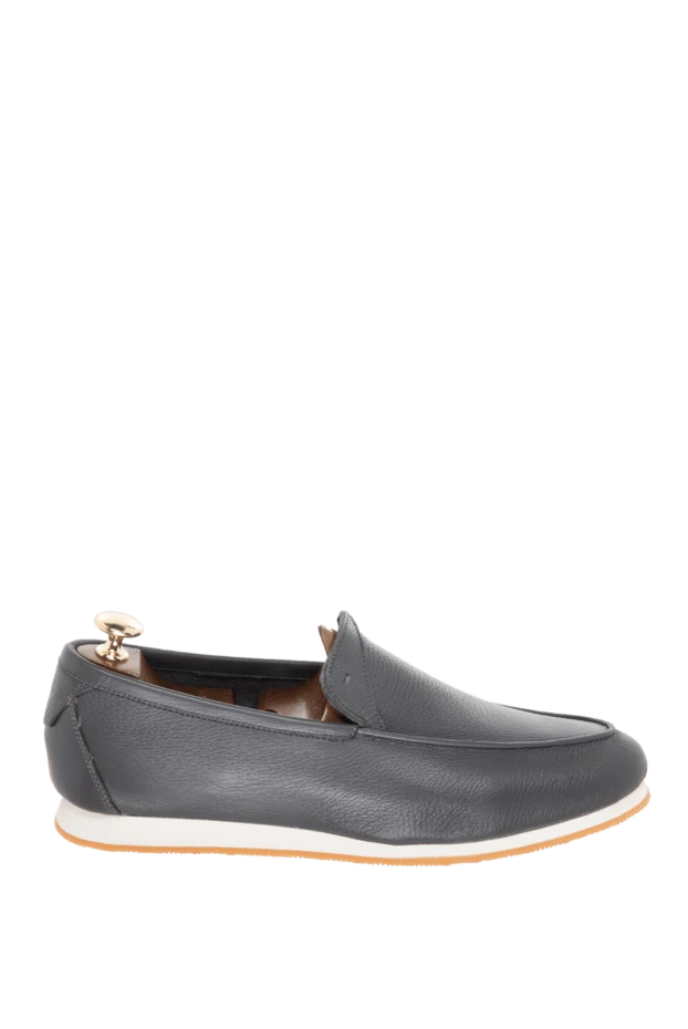 Andrea Ventura gray leather loafers for men 169534 - photo 1