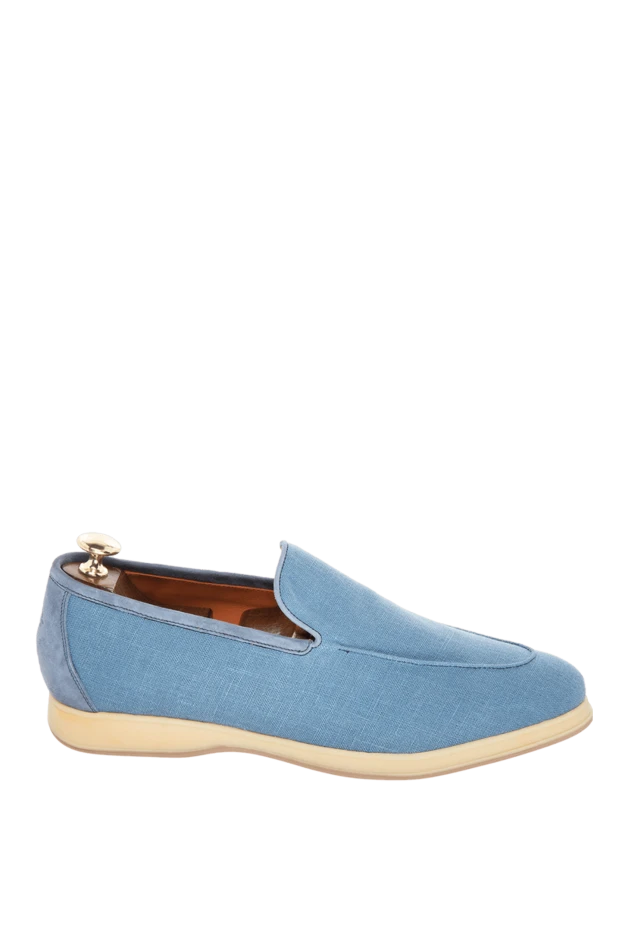 Andrea Ventura man blue linen and suede loafers for men buy with prices and photos 169536 - photo 1