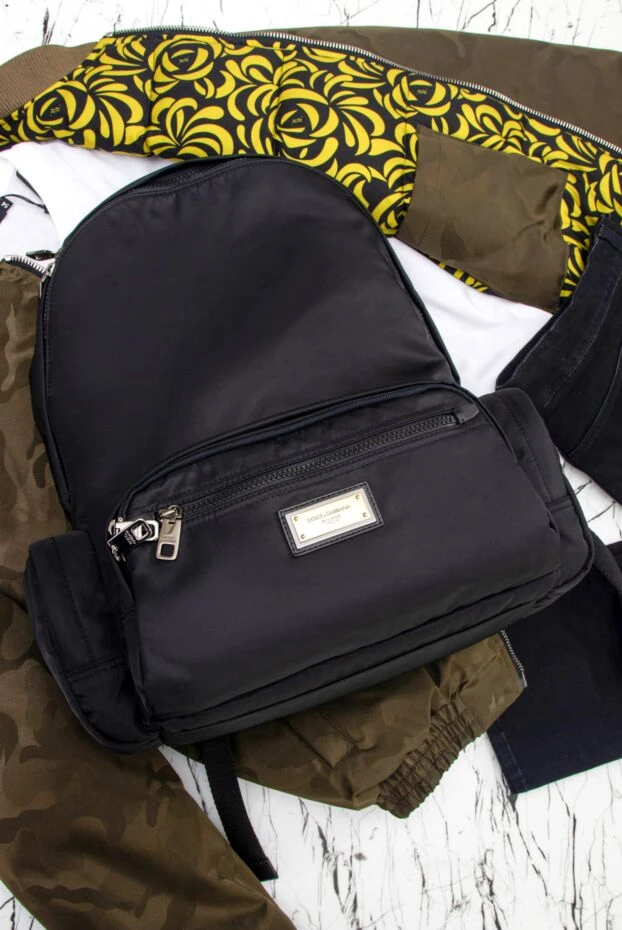 Dolce & Gabbana men's black backpack made of matte fabric with three compartments and branded fittings 169585 - photo 2