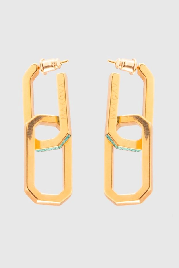 Saint Laurent woman women's yellow brass earrings 179889 - photo 3