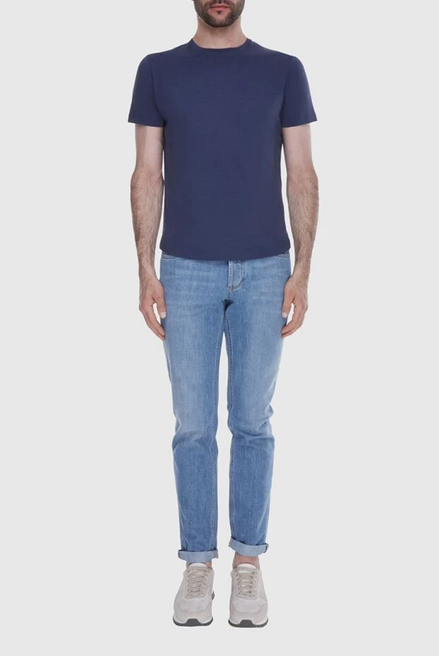 Loro Piana man silk and cotton t-shirt blue for men buy with prices and photos 169622 - photo 2