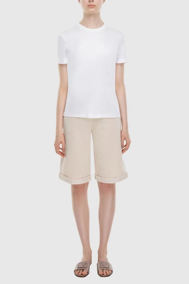 Loro Piana женские футболка из хлопка белая женская купить с ценами и фото 169625 - фото 2