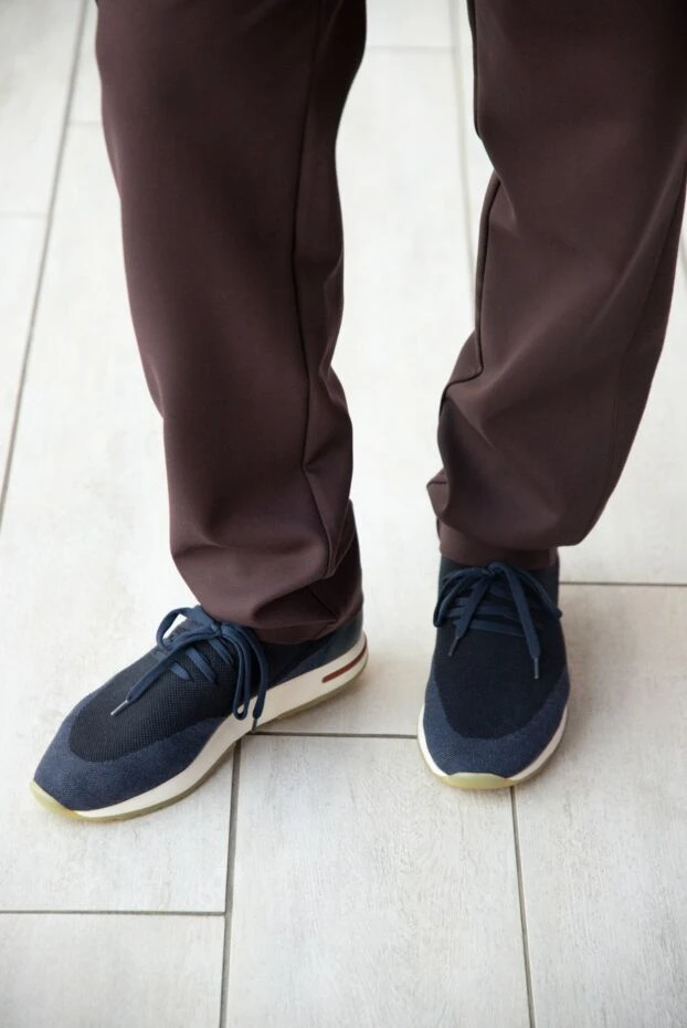 Loro Piana кроссовки 360 lp flexy walk из двухслойной трикотажной шерсти синие 169678 - фото 2