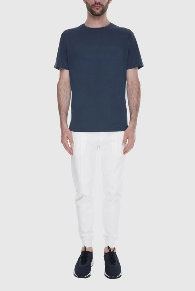 Loro Piana мужские футболка из шелка и хлопка синяя мужская купить с ценами и фото 169692 - фото 2