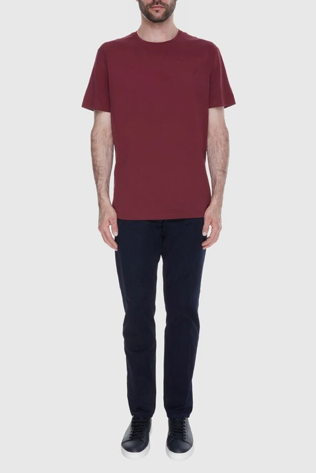 Loro Piana man silk and cotton t-shirt burgundy for men buy with prices and photos 169694 - photo 2
