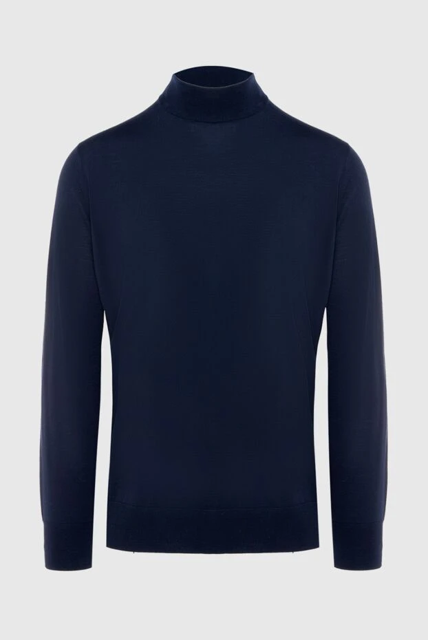 Loro Piana man men's jumper with a high stand-up collar made of wool, blue 169696 - photo 1