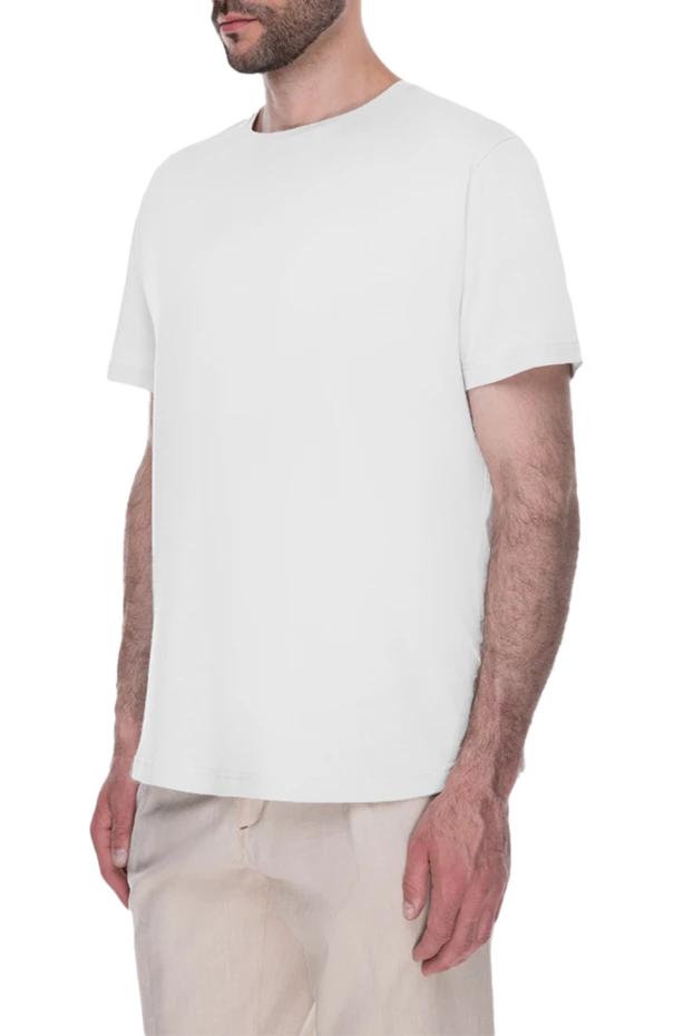 Loro Piana классическая белая футболка мужская из натуральной ткани 169700 - фото 3