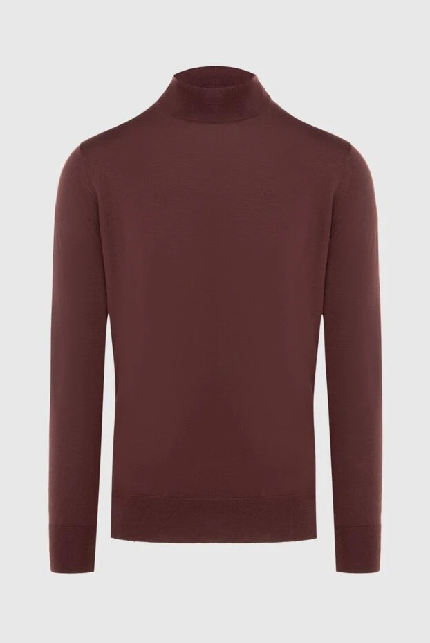 Loro Piana man men's jumper with a high stand-up collar, brown wool buy with prices and photos 169703 - photo 1