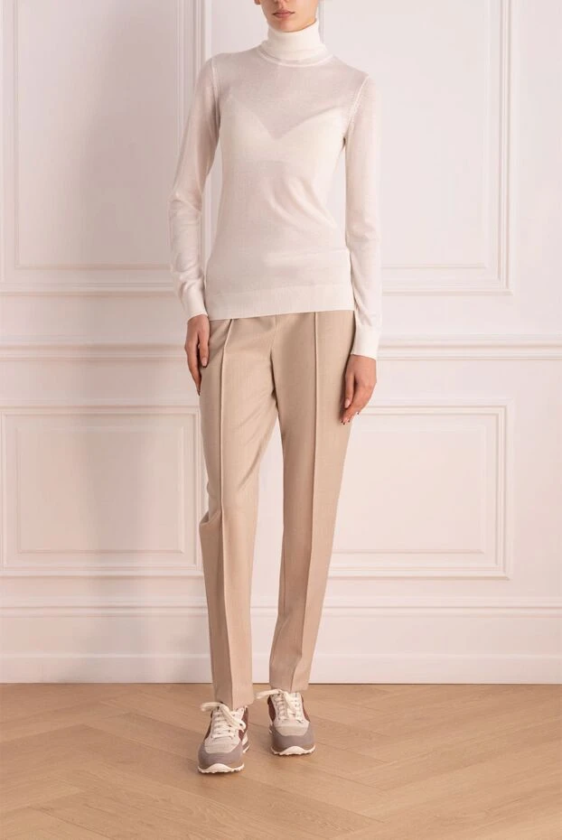 Loro Piana woman beige wool trousers for women buy with prices and photos 169717 - photo 2