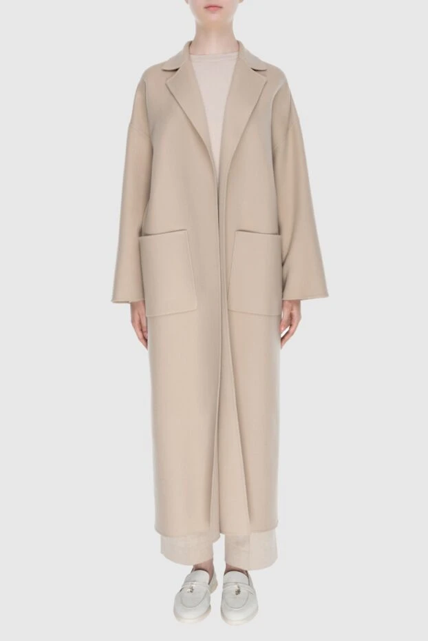 Loro Piana женские пальто из кашемира бежевое женское купить с ценами и фото 169724 - фото 2