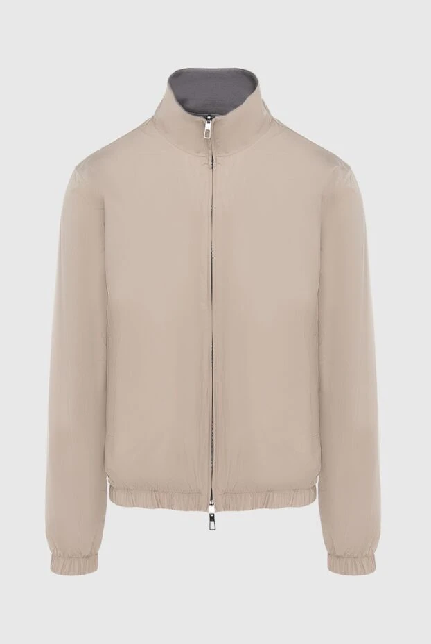 Beige cashmere and polyamide jacket for men