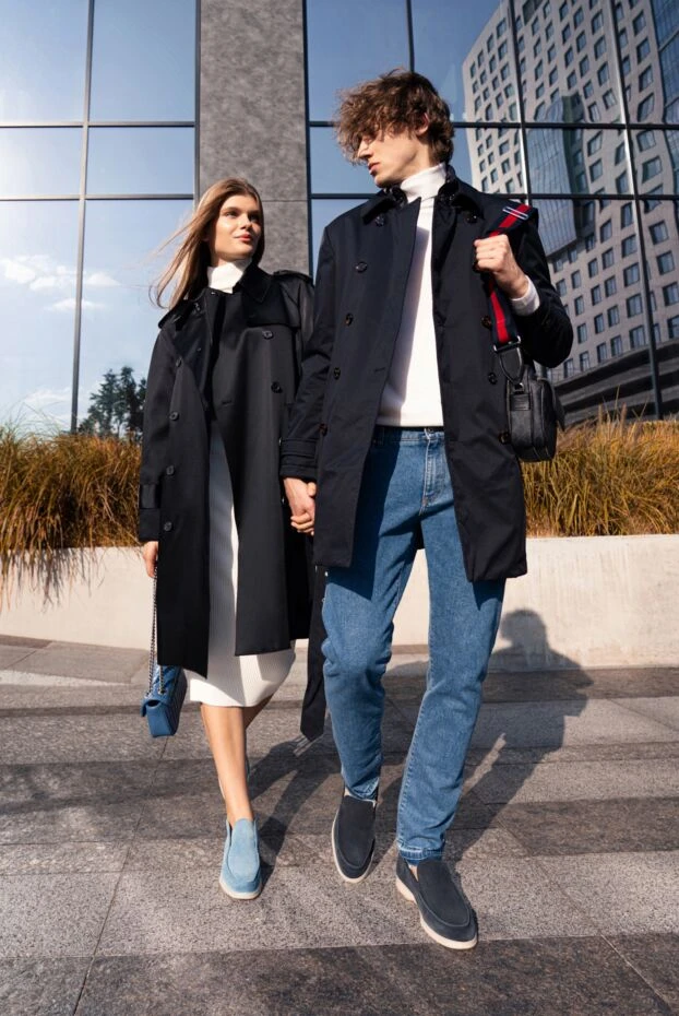 Loro Piana loafers made of genuine blue suede without fasteners 169756 - photo 2