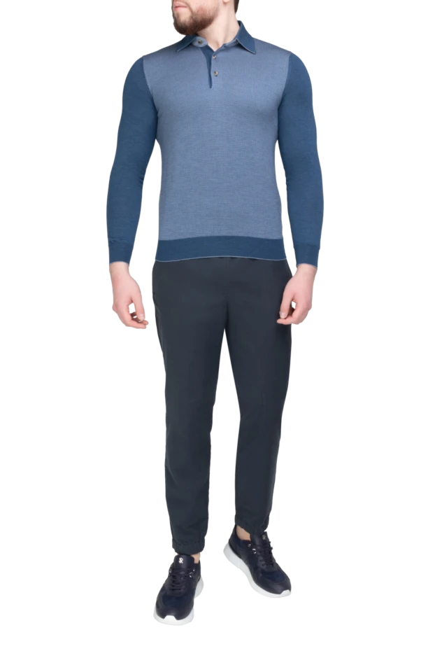 Loro Piana dark blue trousers with elastic waistband and hem 195739 - photo 2