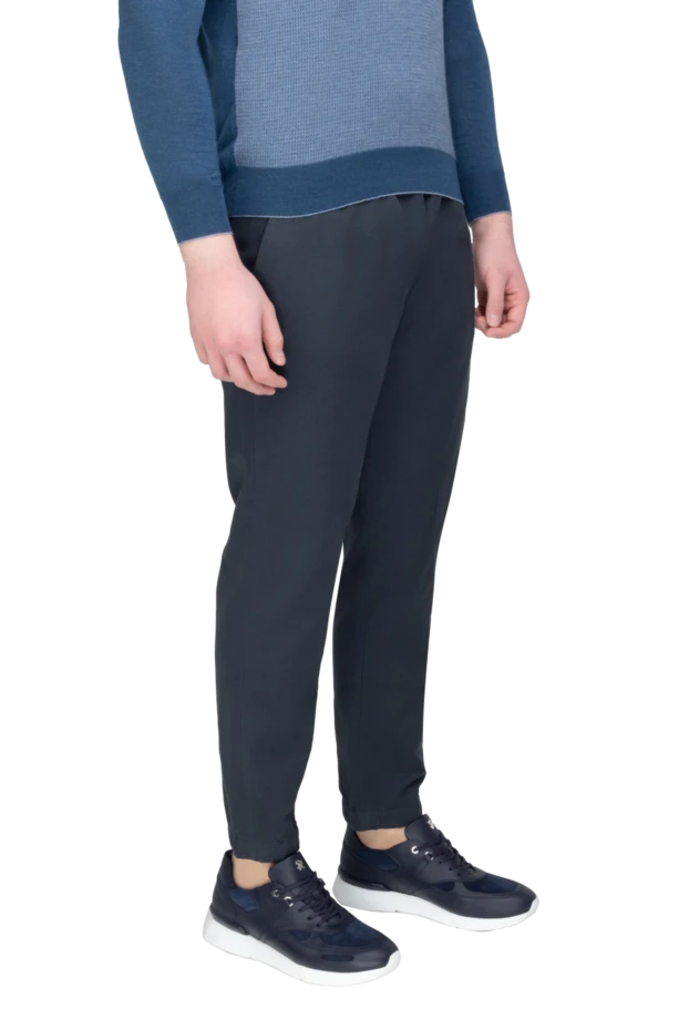 Loro Piana dark blue trousers with elastic waistband and hem 195739 - photo 3