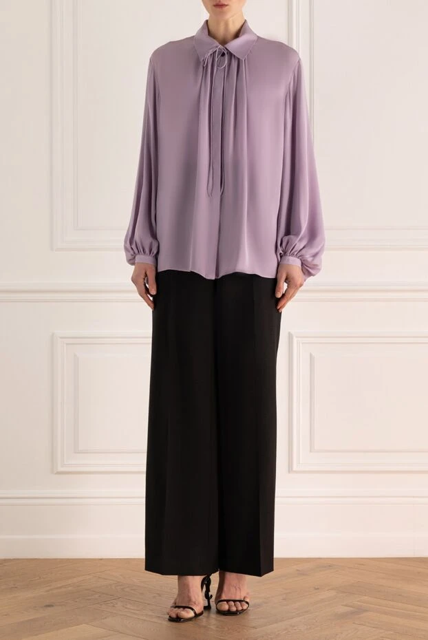 Khaite жіночі блуза з шовку фіолетова жіноча купити фото з цінами 169813 - фото 2
