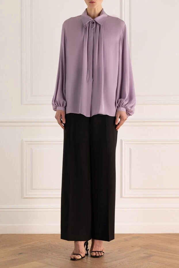 Khaite women's silk blouse with a loose fit purple 195585 - photo 2
