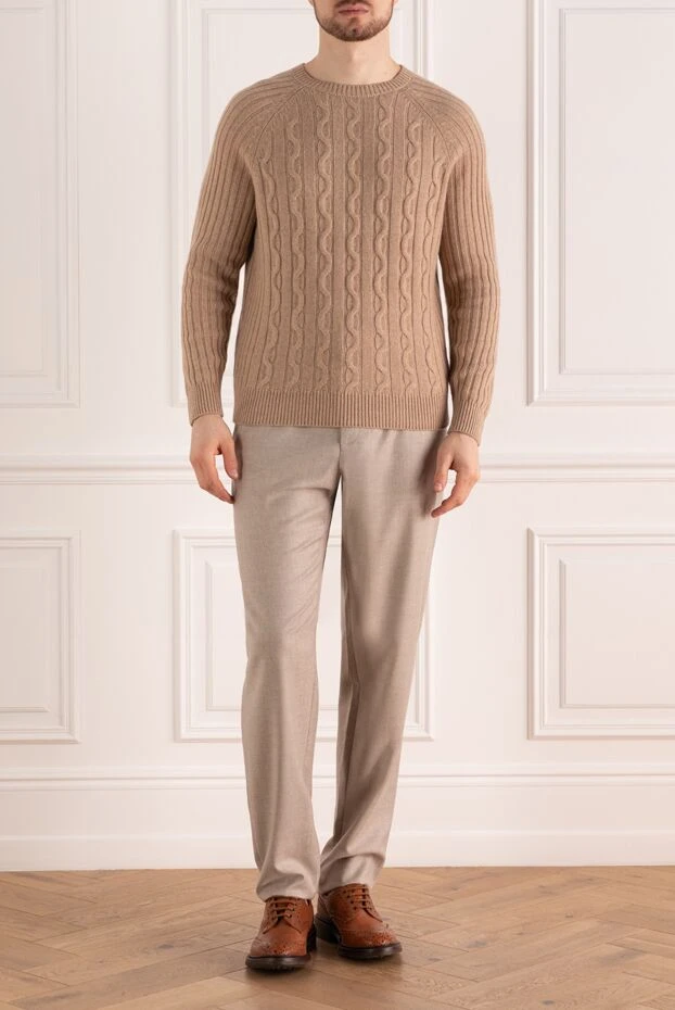 Tombolini man men's beige wool trousers buy with prices and photos 169823 - photo 2