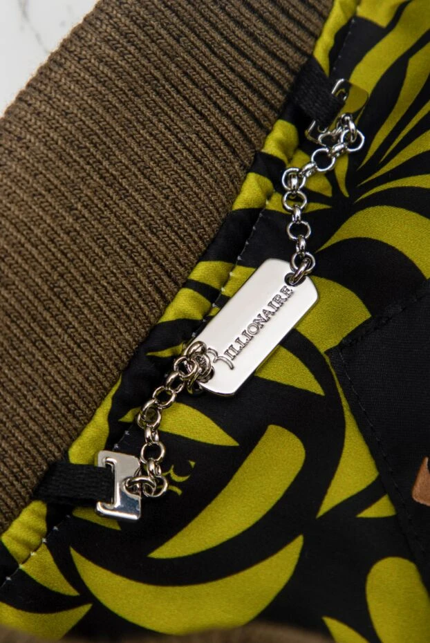 Billionaire укорочений чоловічий пуховик кольору хакі із фактурним принтом 169826 - фото 2