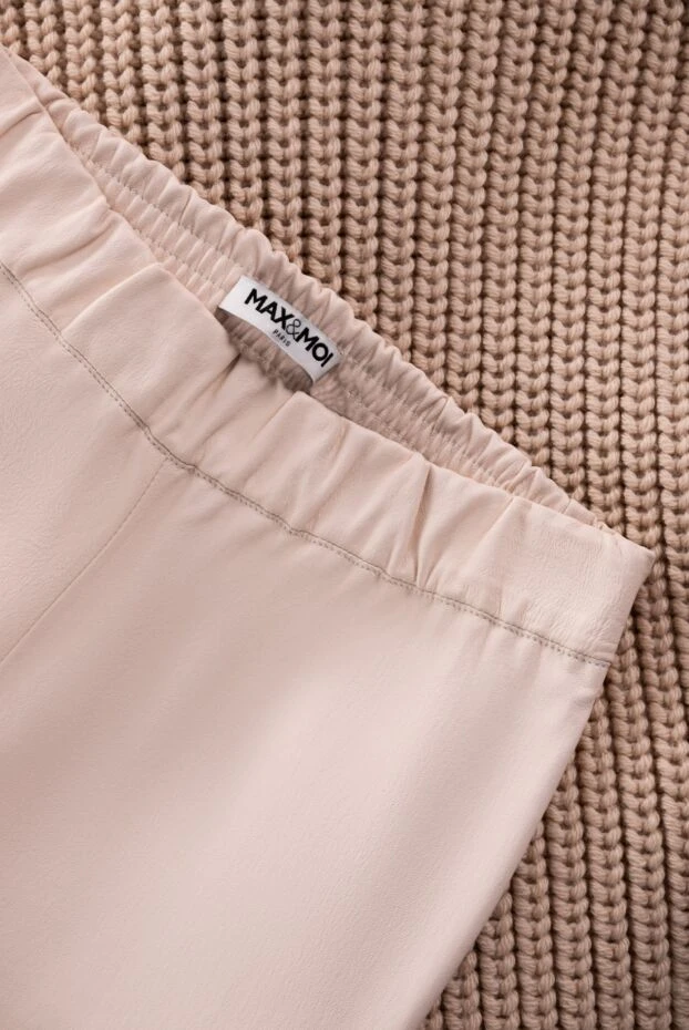Max&Moi women's leather pants in beige, tight-fitting 169831 - photo 2