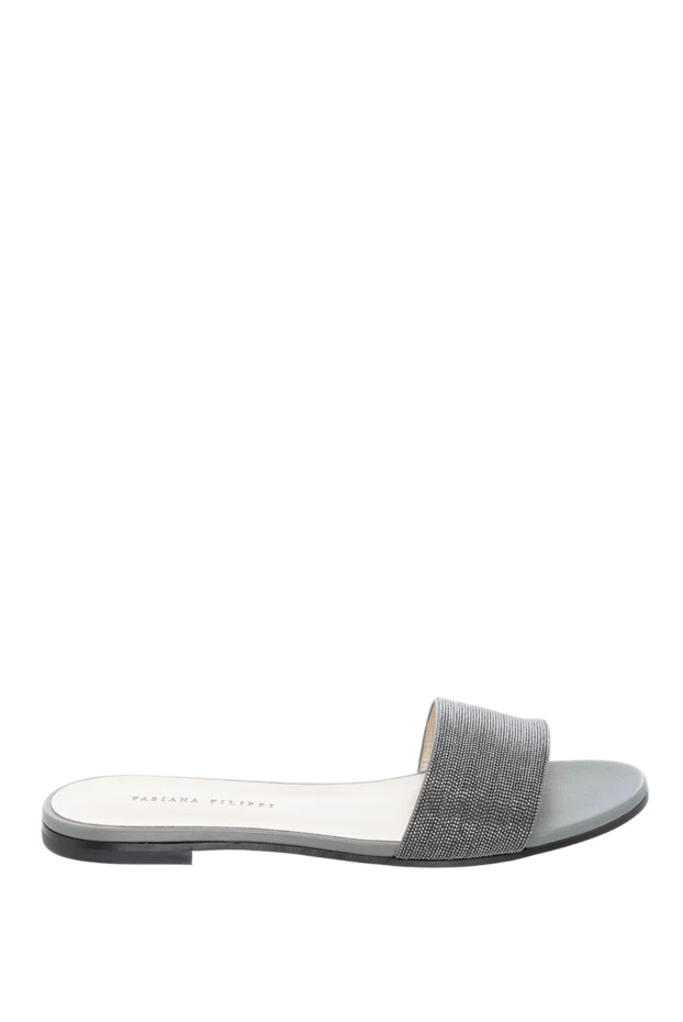 Fabiana Filippi woman gray leather and lame flip-flops for women buy with prices and photos 169876 - photo 1