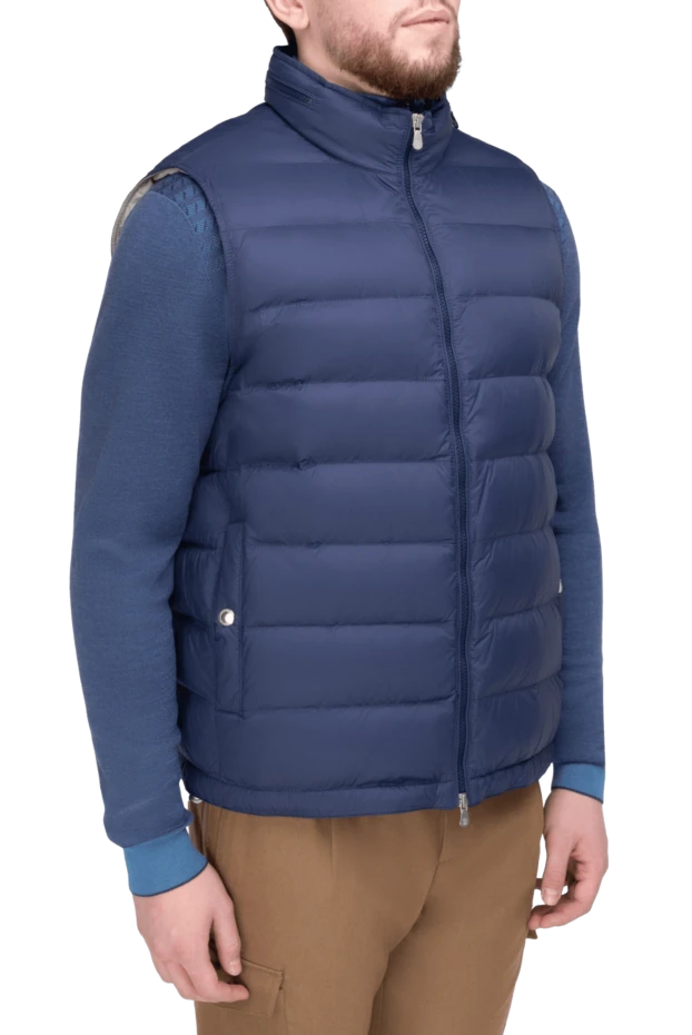 Brunello Cucinelli жилет из нейлона синий мужской 169904 - фото 3