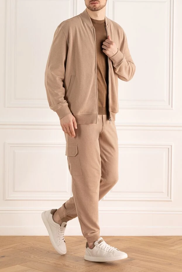 Brunello Cucinelli костюм спортивный мужской из хлопка бежевый спортивный 169906 - фото 2