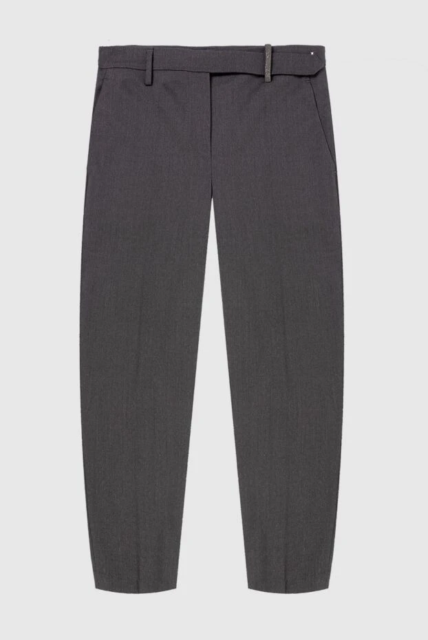 Women's blue trousers with a belt