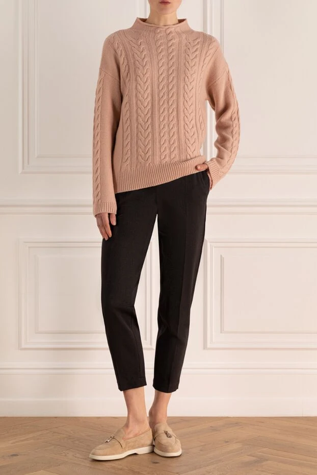 Brunello Cucinelli women's blue trousers with a belt 169913 - photo 2