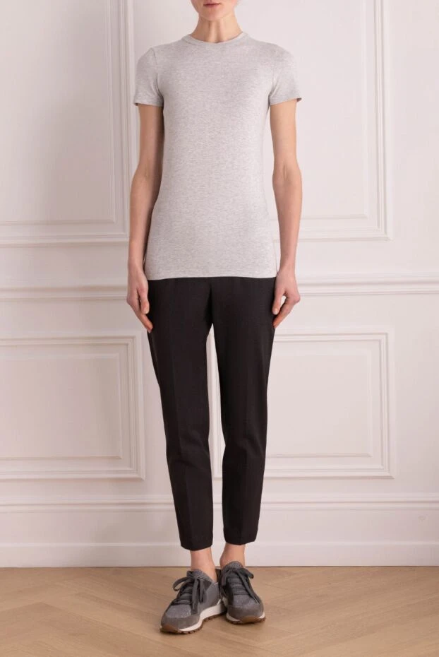 Brunello Cucinelli gray cotton t-shirt for women 169921 - photo 2