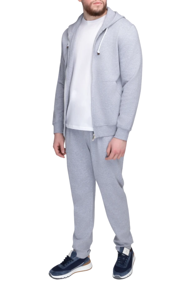 Костюм спортивний чоловічий з бавовни сірий - фото 2