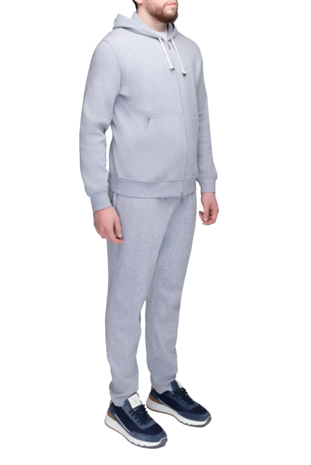 Brunello Cucinelli men's tracksuit made of gray melange cotton 169923 - photo 3