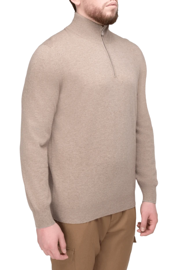 Brunello Cucinelli тройер из кашемира бежевый мужской 169930 - фото 3