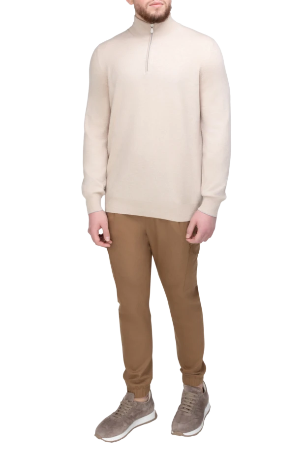Brunello Cucinelli тройер из кашемира бежевый мужской 169931 - фото 2