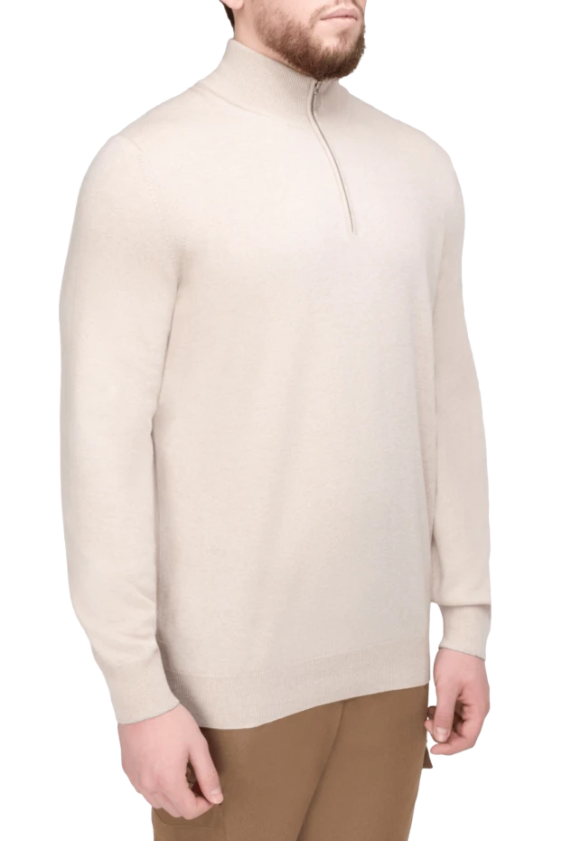 Brunello Cucinelli тройер из кашемира бежевый мужской 169931 - фото 3