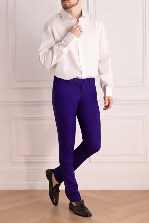 PT01 (Pantaloni Torino) мужские брюки из флиса фиолетовые мужские купить с ценами и фото 169980 - фото 2