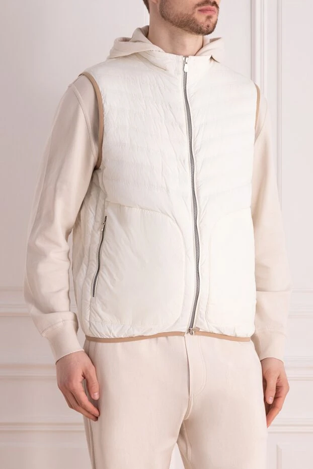 Brunello Cucinelli white nylon vest for men 169983 - photo 3