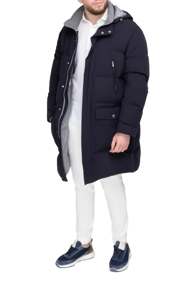 Пуховик мужской из акрила синий - фото 2