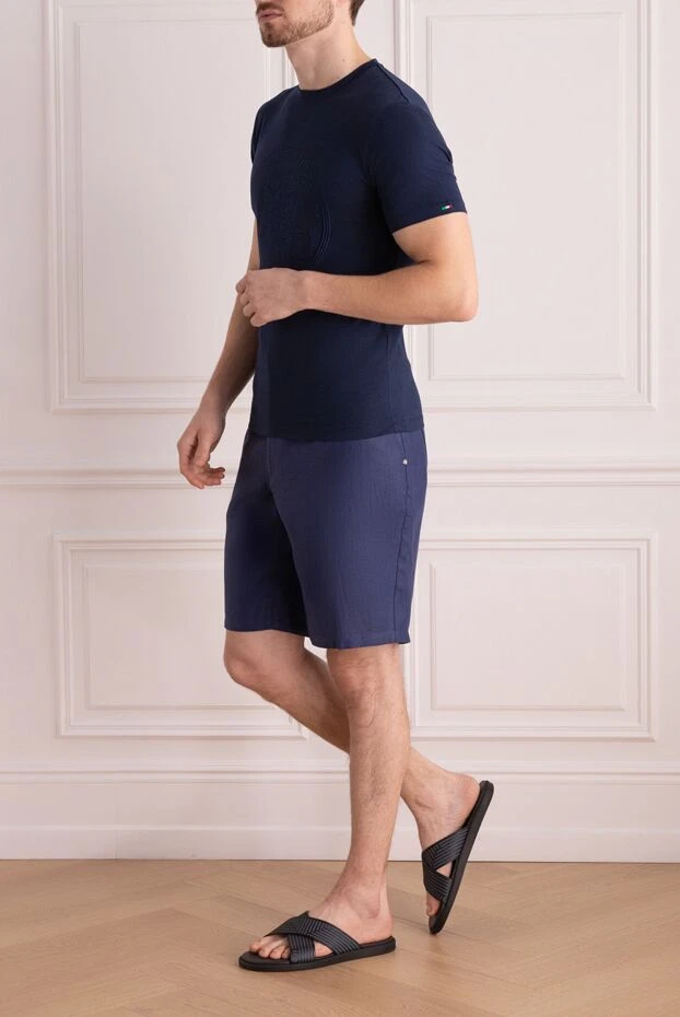 Stefano Ricci blue linen shorts for men 170022 - photo 2