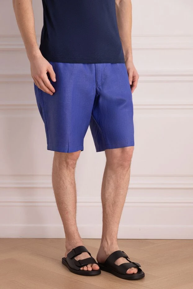 Stefano Ricci blue linen shorts for men 170023 - photo 3