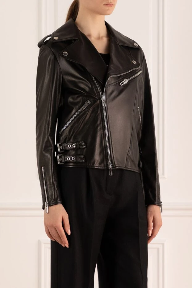 DROMe woman women's black genuine leather jacket buy with prices and photos 170044 - photo 2