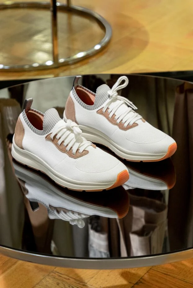 Andrea Ventura white suede textile sneakers for men 170054 - photo 3