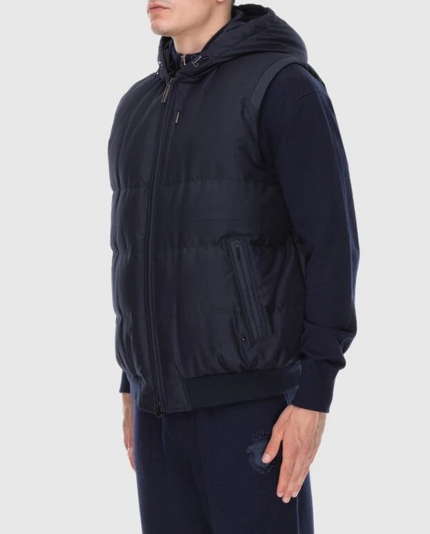 Stefano Ricci blue wool and cashmere vest for men 170077 - photo 3