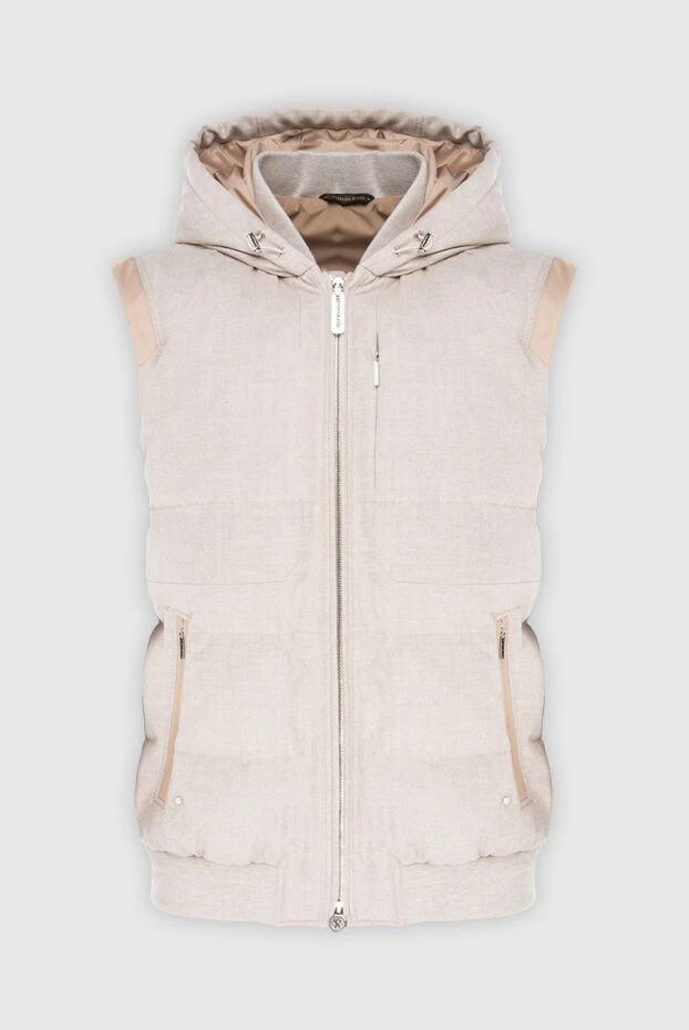 Beige wool and cashmere vest for men - photo 1
