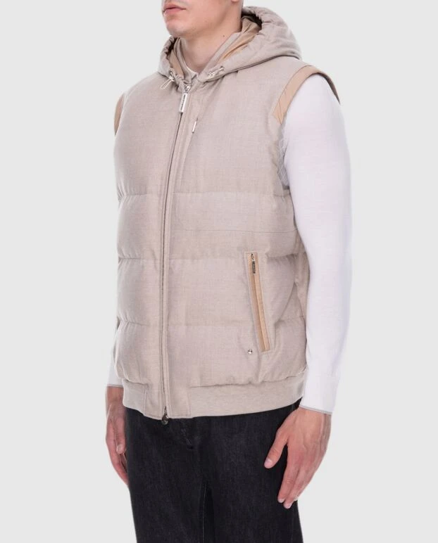 Stefano Ricci beige wool and cashmere vest for men 170083 - photo 3
