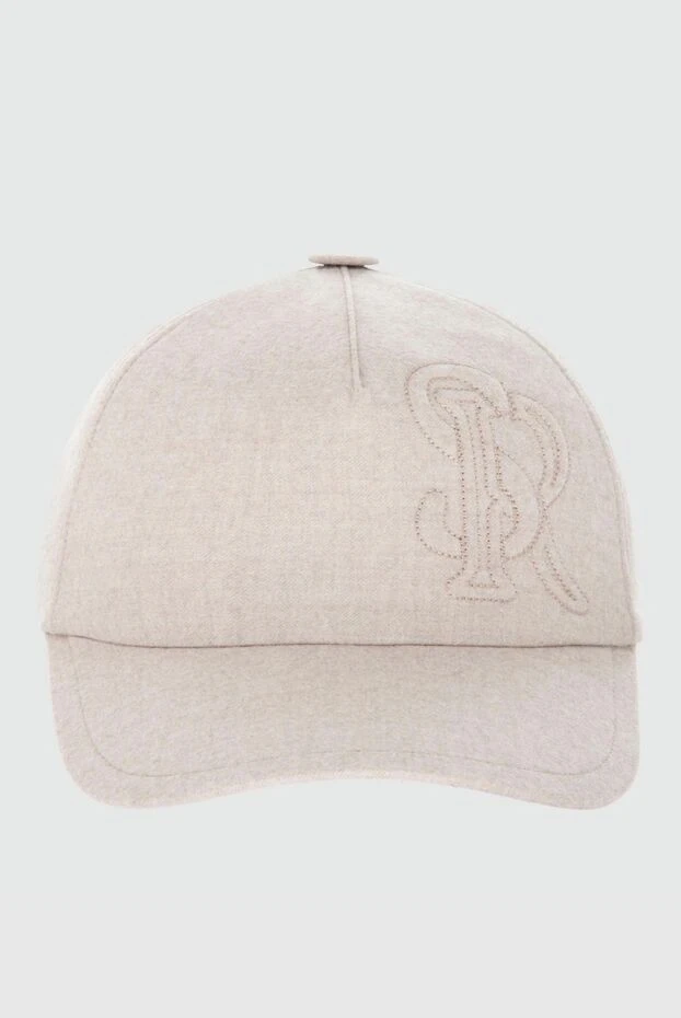 Stefano Ricci кепка из шерсти и кашемира бежевая мужская 170089 - фото 1